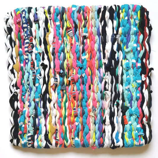 Upcycling Stuhlkissen / Sitzauflage aus Trikotstoffen