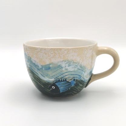 Große Tasse Kaffeehaferl Serie Fische