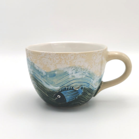 Große Tasse Kaffeehaferl Serie Fische