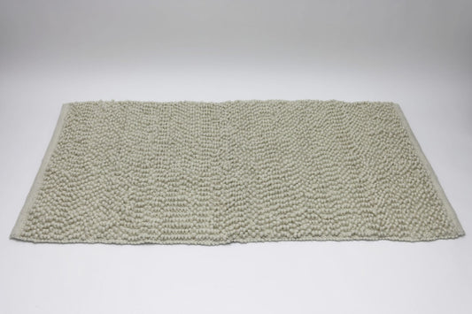 Schlingen-Effekt-Teppich aus Schurwolle, weiß